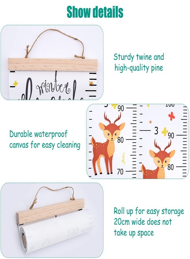 JLNGTHONG Height Chart for Kids, Height Measurement for Wall with Animal Style Child Height Measure Wall Chart Bedroom Nursery Wall Decoration - Image 3